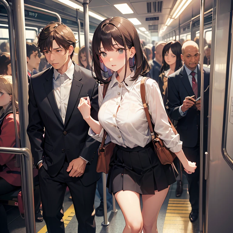 (((((Incredibly ridiculous)))), ((Absurd)), Anime style, (One adult teacher and three little boys),Standing together in the park,One teacher and three male elementary school students together,((Female teacher in lingerie)),((Slopes)),((Bra))), Erotic lingerie, Three elementary school boys dress casually, (big glutes:1.2),bob cut, natural lighting,(Teacher without a skirt),(Teacher without a blouse),