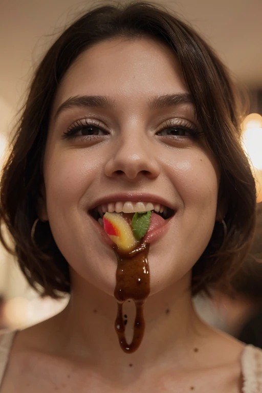 Semen on her face
