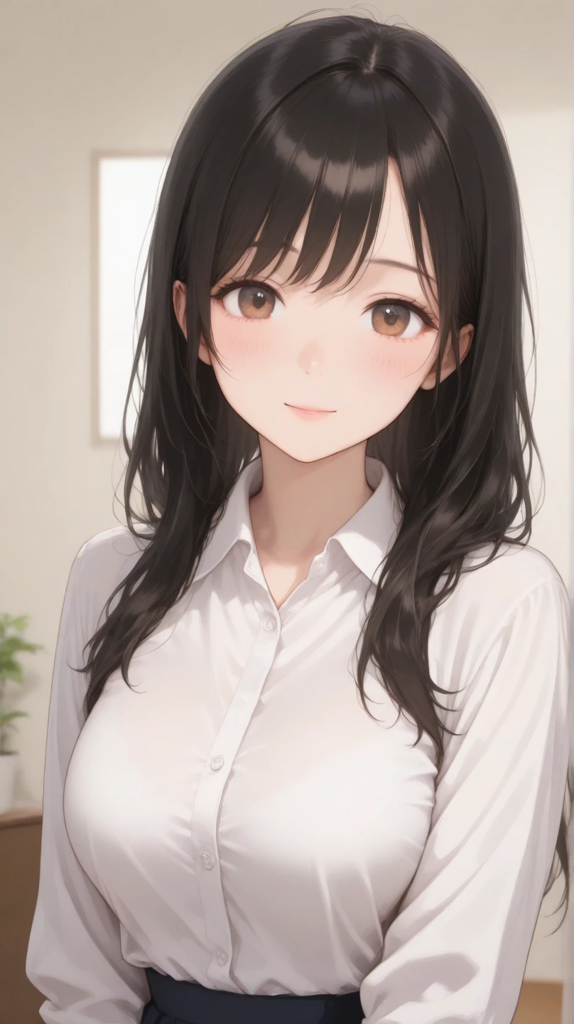 masterpiece, (best quality), 1woman,1girl ,aihara_mei,    long hair, black hair,   purple eyes , white sweater, ,black shirt, pants,     medium breasts,,sexy woman,  adult, smile, blush, vibrant colors ,,natural lighting  ,RTX, hair between eyes , beautiful, (detailed face:1.2), showcase, (perfect eyes:1.1) ,(photorealistic:1.1), 8k uhd,  looking at viewer,  outdoors,  simple backround, big pregnant