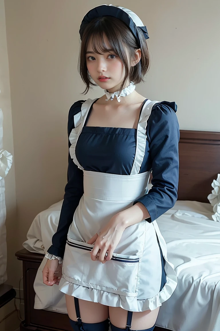 masterpiece, Highest quality, High resolution, 18+ Adult content, Sensual, Intimate, Emotional, Passionate, romantic, sweet, Adorable, Innocent, Pure, Fascinating, Fascinating, attractive, Mysterious, Fascinating, Fascinating, Immersive, Fascinating, dream-like, Surreal, Imaginative, Whimsical, artistic, Avant-garde, timeless, elegant, Sophisticated, chic, Sophisticated, Individuality, original, Fascinating,((Maid clothes:1.3))、Raise your arms to show your sides、Turn your ass towards me