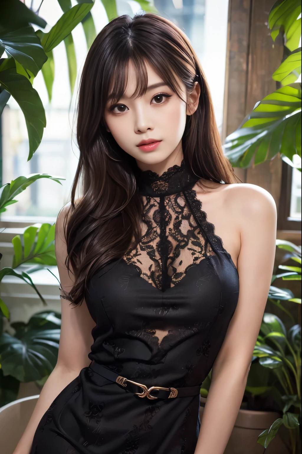 focus on people。Realistically create and express the most brilliant composition of a person。((masterpiece))、(((highest quality)))、((super detailed))、(surreal)、(Highly detailed CG illustration)、(very delicate and beautiful)、少女はmasterpieceだ、highest quality、realistic skin feel、realistic fabric、Introducing a realism illustration centered on the front center of a girl with realistic and ultra-detailed eyes..。this is the absolute rule, And the next sentence describes the image quality。 The greatest painter in human history meets unparalleled beauty、戌育一護史上最高masterpieceです, Draw the most beautiful image of your life.。 Create amazing anime artwork that's currently trending with seaStation、Introducing exquisite beauty and captivating aesthetics。hair tied up、Black peasant dress with detailed floral embroidery、empty eyes、dark pupil、No highlights for students、follow 、slave、brainwashed