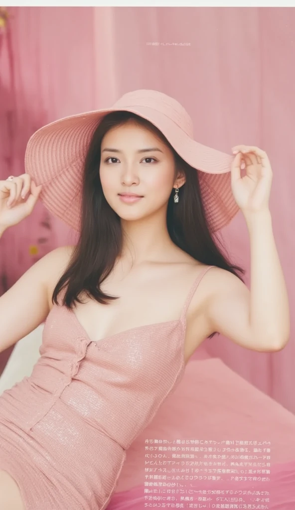 Cinematic Photo of a beautiful dresses fashion model bokeh train
