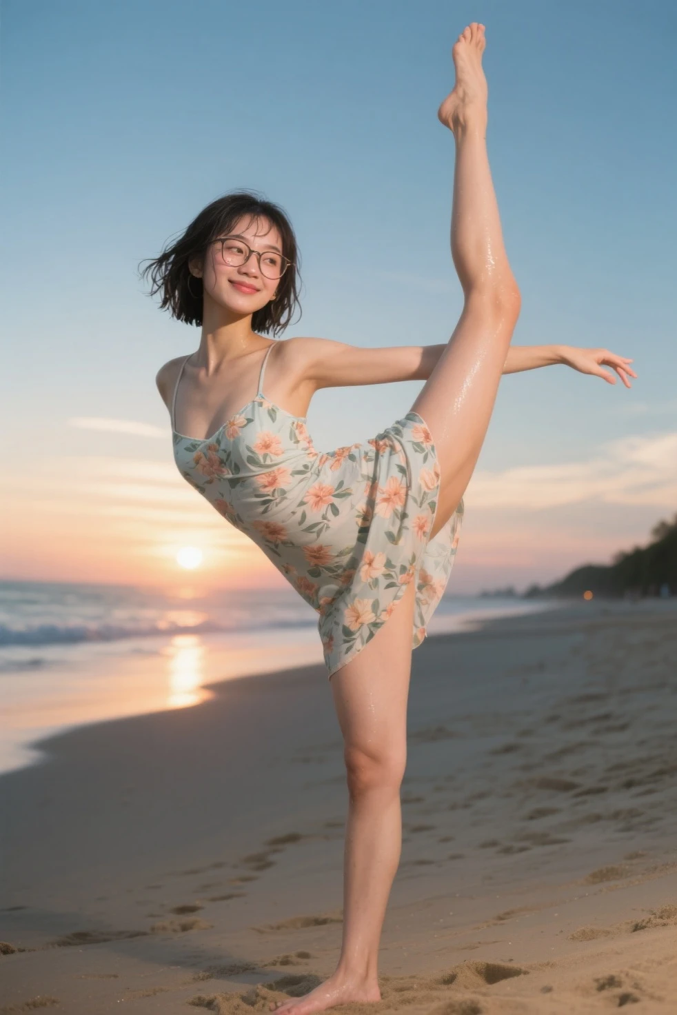 there is a woman in a swimsuit and hat holding a tennis racket, closed swimsuit, is wearing a swimsuit, asuka as a surfer model, elegant floating pose, lacivious pose, inspired by Sim Sa-jeong, full body xianxia, in retro swimsuit, psychedelic swimsuit, stylish pose, spellcasting pose, sparky swimsuit, swimsuit, elegant pose, green swimsuit