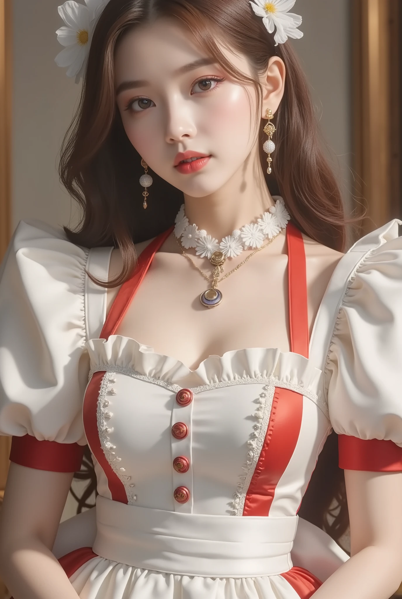 (( Highest Quality 、In 8K、masterpiece:1.3)) My Obedient Maid、maid costume、Red-colored cheeks、cute double teeth
