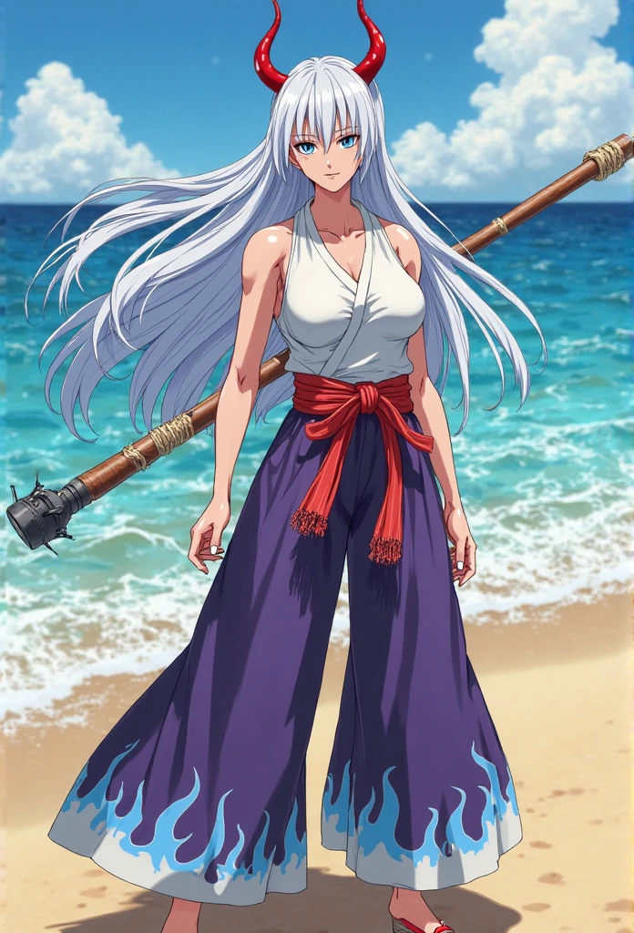 Masterpiece, solo, 1girl, upper body, scherazard, hairband, hoop earrings, forehead jewel, necklace, crop top, cleavage, sarong, bridal gauntlets, sandals