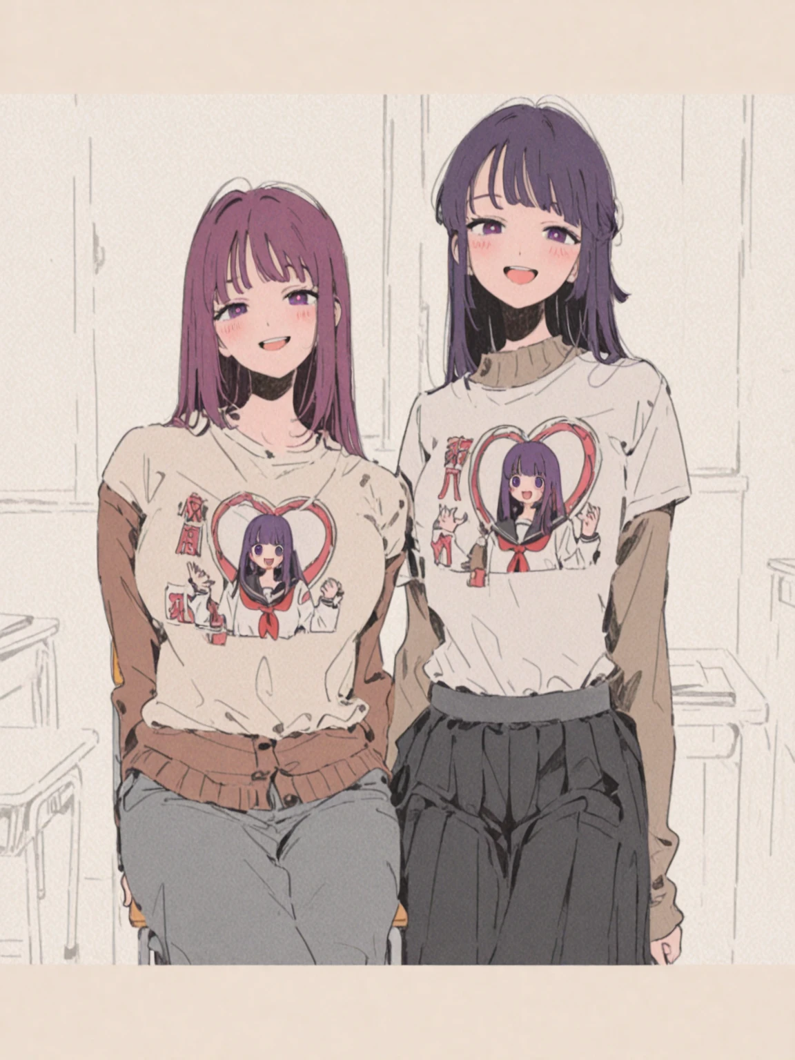 1girl,12yo,,my room,angry,standing,long sleeves,miniskirt,looking viewer,(smirk)