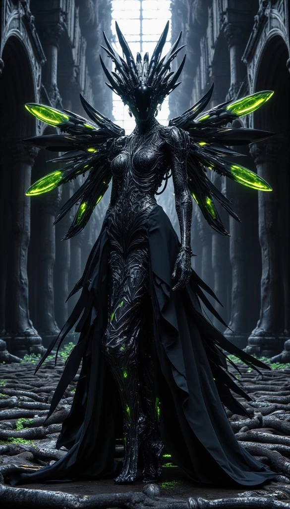 hyper detailed masterpiece, dynamic, awesome quality,DonM3lv3sXL female ghoul, , particle beam <lora:DonM3lv3sXL-000005:0.85>