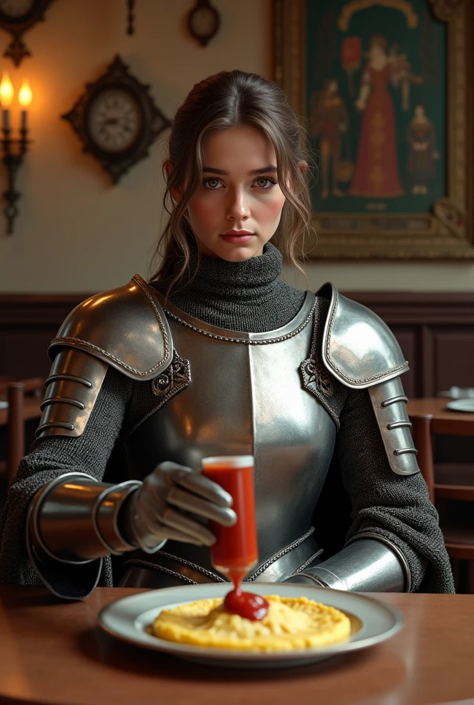 make an ultra realistic medieval knight, alongside Nicolau Machiavelli in Florence, Italy, in the year 1500, sitting in a bar drinking a large glass of beer next to 3 realistic, human women from the same time in the 1500s 