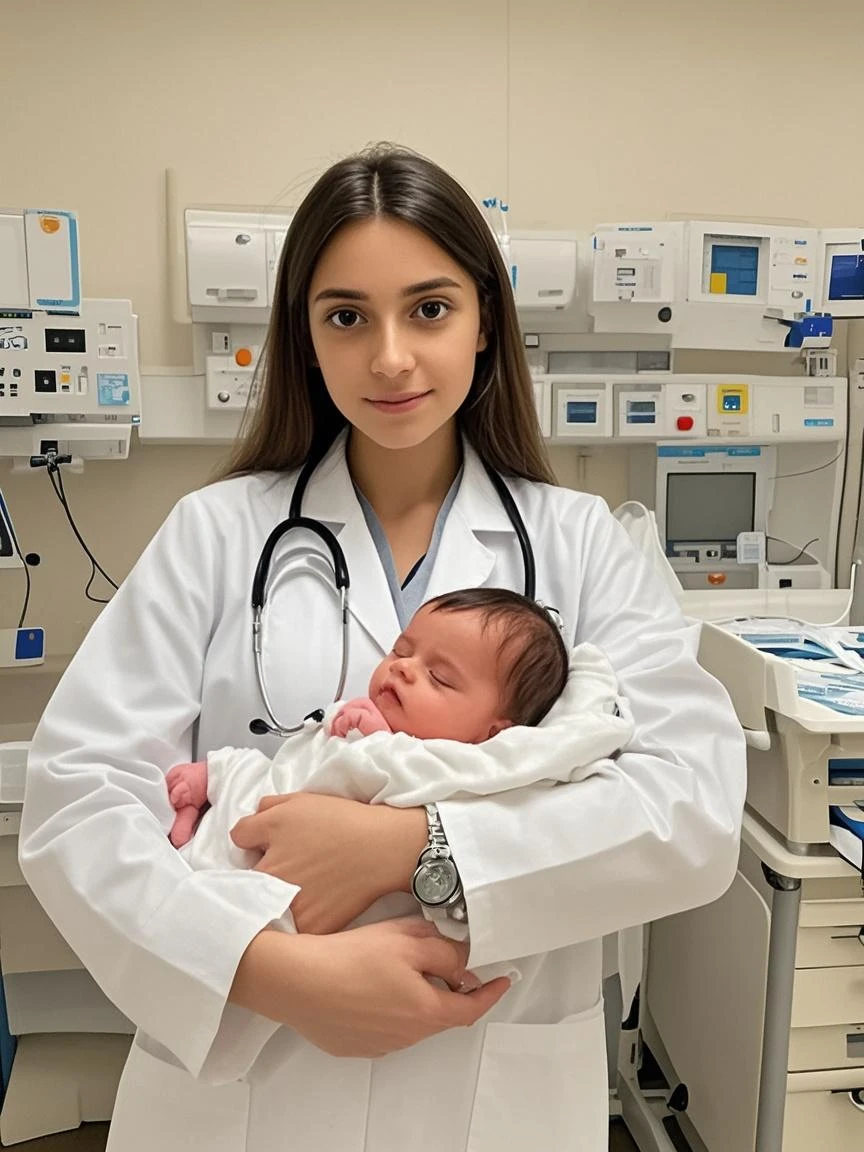 Woman holding a baby in a hospital room with a ventilator, Jaqueline E, Upload de alta qualidade, Directed by: Emma Andijewska, Ekaterina, ellie victoria gale, Valentina Embaralhamento, Tekla Evelina Severin, Scarlett Hooft, Alexandra Waliszewska, por Romain brook, Kaitlyn Michelle Siragusa