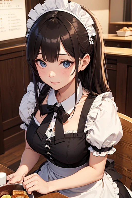 (((masterpiece))),(((high resolution)))、(((perfect face)))、(((Cute Cosplayer)))、(((Maid girl)))、(((high quality eyes))), (((high resolution face))), big tits、Plump、looking at the camera