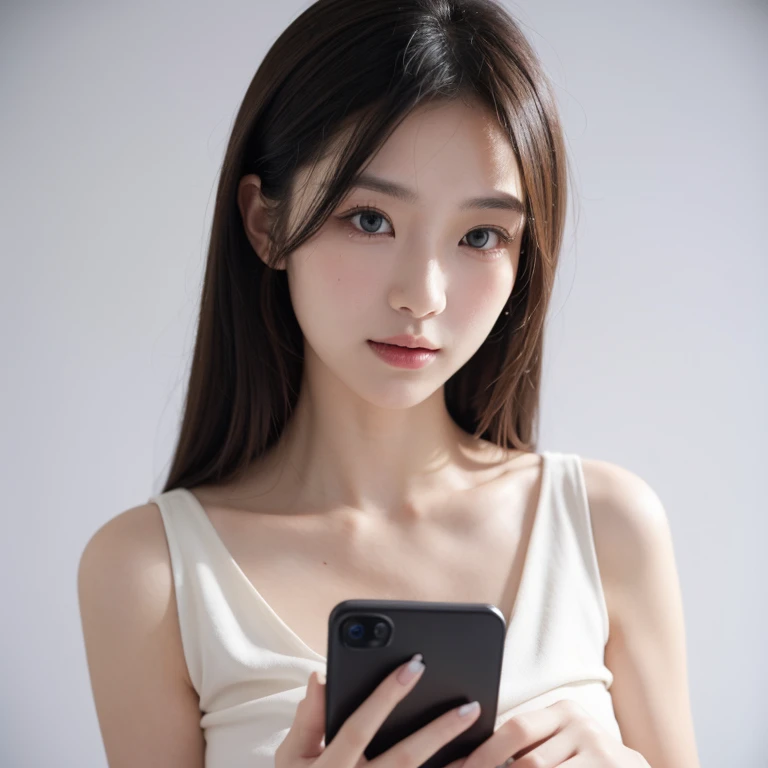 8K,best qualtiy,tmasterpiece,Ultra-high resolution,(Reality:1.4),RAW photogr,(True skin texture:1.3),(filmgrain:1.3),(Selfie angle),1个Giant Breast Girl,Beautiful eye and face details,Pink Long Hair,tmasterpiece,Best quality at best,closeup cleavage,The upper part of the body,