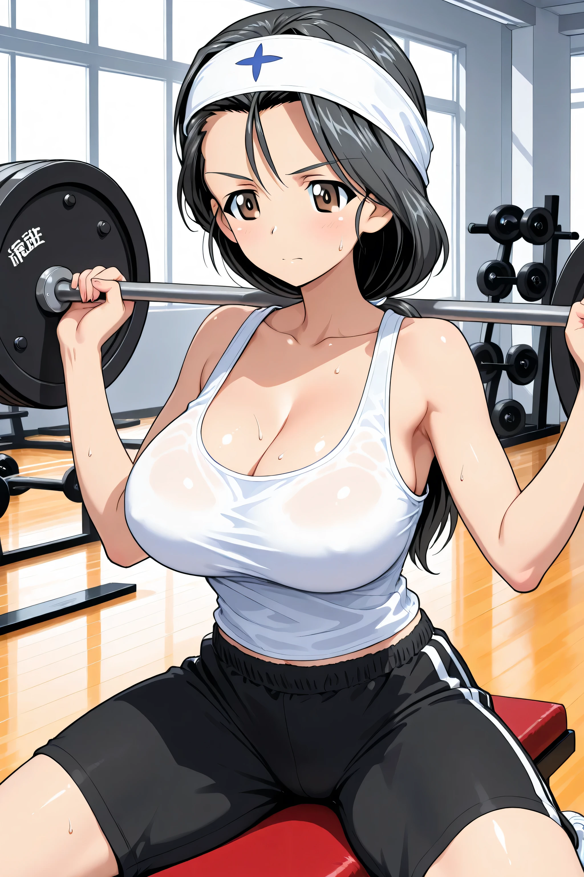 piyotan \(girls und panzer\),tank top,training,gym,
