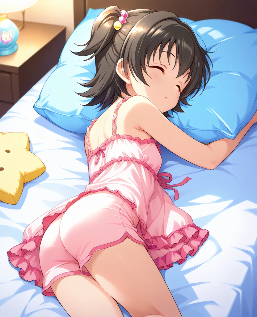 （best quality， masterpiece），mine   , details), (Light and shadow oxtail  , bed background, Cute girl posing on pillow ，Pillow,（piles of Pillow），Upholstered，（（four poster bed）），Soft pillow quotation，Lots of Pillow，（Pillow），The love surrounding the protagonist，steam，Luxury Pillow），（luxury bed），（Gorgeous pattern pillow），luxurious pillow，（bedroom ），pillow humping，hump，open mouth，red eyes ,  kneeling,（Love around the protagonist），（Steaming hot），（pillow）,Four poster bed，Canopy bed，Lots of pillow heads，princess bed     ,  frilled pillow ,  ((pink polka dot pillow)) , big pillow  ,  ((akagi miria))