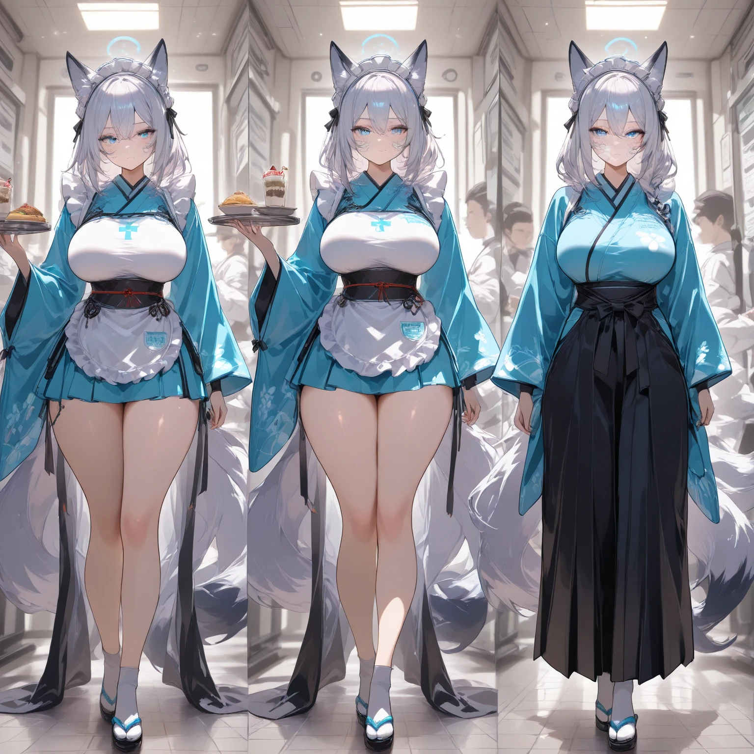 (((masterpiece, best quality))), (((superior quality))), cute girl, ((extremely detailed girl)), ((huge breasts)), fox ear, yukata, (bare shoulders), strapless top, random expression