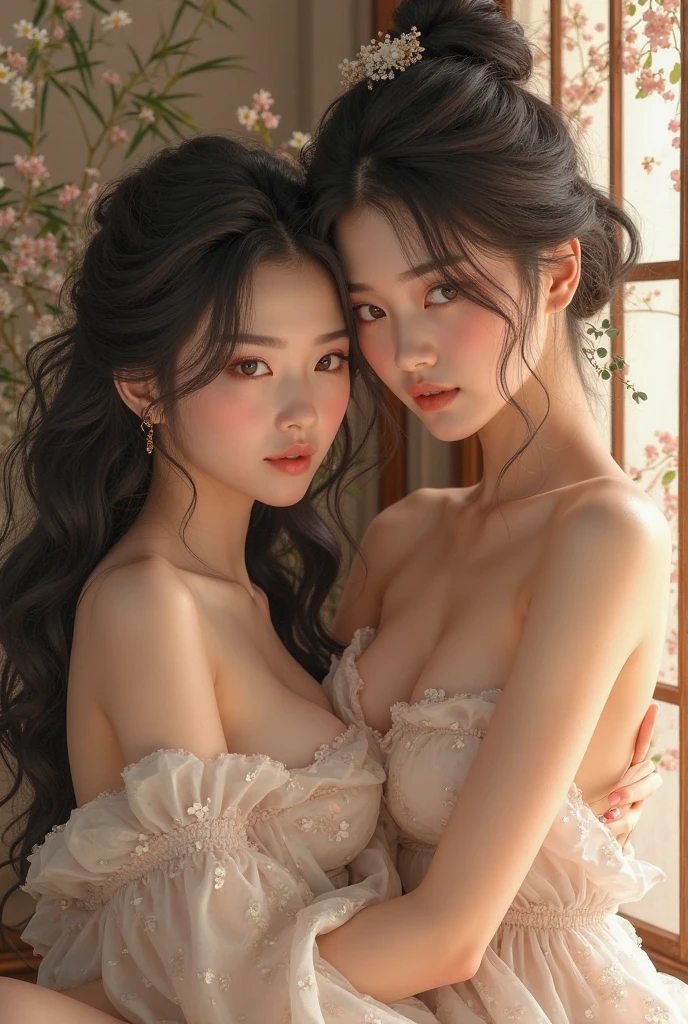 (Canon RF85mm f/1.2), (8k, RAW photos, ultra high quality), (masterpiece), (realistic, photograph realistic), (Best image quality, high resolution, Description of Extremely detailed, Super Fine, Extremely exquisite and beautiful work), ((Naked girl with thorny roses wrapped around her body, crawling out of a large mirror, The girl crawled out of the mirror:1.4)), (Very detailed eyes and face, fair skin, noble beauty, detailed skin texture, pores, Perfect anatomical structure), ((Perfect body)), (beautiful thighs, slender abs, slim waist), (large hip, Big buttocks), (big breasts, Breast enlargement, cleavage), (nipple:1.2), (Affectionate gaze, soulful eyes, realistic eyes), (beautiful and clear eyes), (dark red eyes:1.4), (bounce messy long hair), (smile with dimpled:1.2), (Fascinated expression, seductive appearance), ((midnight, dim lights, horror theme, Dark atmosphere, horror house:1.4)), ((the body from thighs up), ((looking at viewer)), (from behind)