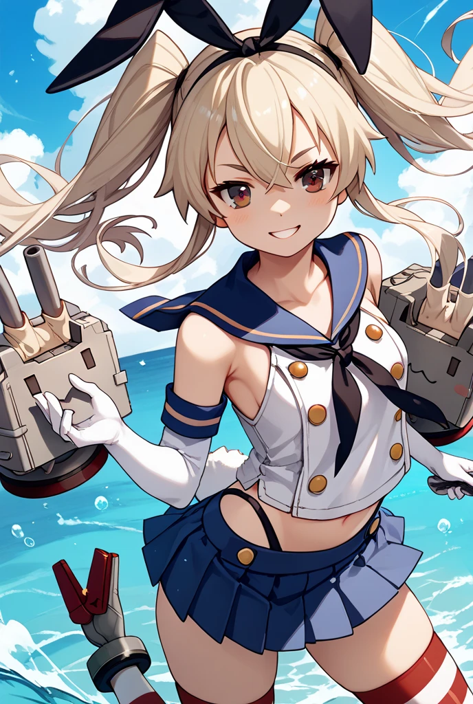 score_9,score_8_up,score_7_up,source_anime,cowboy shot,masterpiece,best quality,details background,extremely detailed,1girl,shimakaze(kancolle),Howling Gale,Roaring Flash,Burn Comet Splash,one eye closed