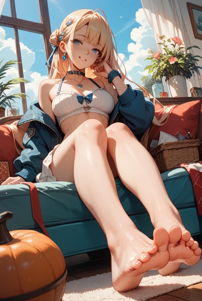 (masterpiece, best quality), female midlife, delicate, russian, violet eyes, pointed jaw, square face shape with round forehead, well-defined achilles tendons, , light brown
boho waves hair, smile
wearing alligator texture ruffles __bo/properties/color__
seamless cheeky, __bo/properties/color__ fleur-de-lis
velvet bralette, high-top sneakers, feathers headdress, ,,trolley bag (with wheels)
, one hand pointing, signaling direction