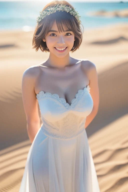 (8K,best qualtiy,tmasterpiece:1.2),(realisticlying,realisticlying:1.37),ultra - detailed,(((1个Giant Breast Girl))),独奏,Beautiful detailed sky,the night,dated,(Nasal redness),(ssmile:1.15),(Keep one's mouth shut)smallunderboob,美丽细致的眼睛,(The shirt:1.1),natta,dampness,Sateen,White lace,(short detailed hair:1.2),Flutter NovaFrogStyle,((?体女生)), standing on your feet, Raised sexy, adolable,White silk underwear,big breasts exposed cleavage,Spread your legs,briefs exposed