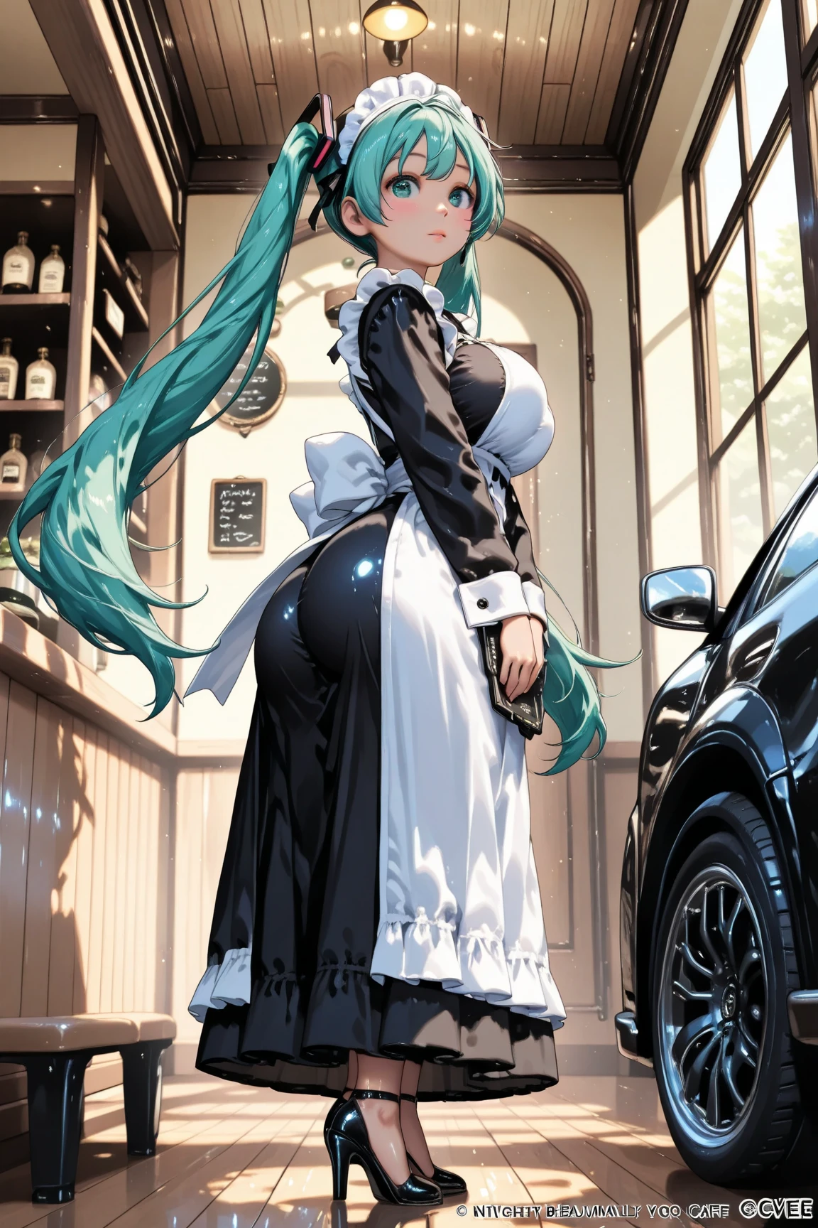 ((highly detailed)), nikke, privaty, perfect human hands, (great breast:1.1),masterpiece, best quality, ultra-detailed, glistening shiny, glowing light, ray tracing, HDR, deph of field, (perfect face, detailed face, detailed eyes,perfect hands,perfect fingeredium :1.2),8k,HD,ultra realistic face,ray tracing,perfect lighting,best quality, ultra-detailed, shiny eyes, (looking at the distance, serious:1.1), ((1girl:1.2)),cowboy shot,thicc,streaked_hair,((blue gradient hair)),multicolored eyes, gradient eyes, (glowing eyes:1.5), mascara, (fashion make up), (parted lips,blush, cafe maid, cafe, inside cafe, maids, tables, food, restaurant:1.4),((super detailed background)), dynamic poses, ((8k wallpaper)), (mature female), white headwear, black thighhighs, (((pussy))), (((pussy juice))), (((maid outfit))), ((seeing from below)), (((cummed anus))), (((cummed))), (((white thick cum))), (((mini skirt))), (((peeing))), (((anus))), (((ass))), (((ass focus))), (((anus focus))), (((ass cummed)))