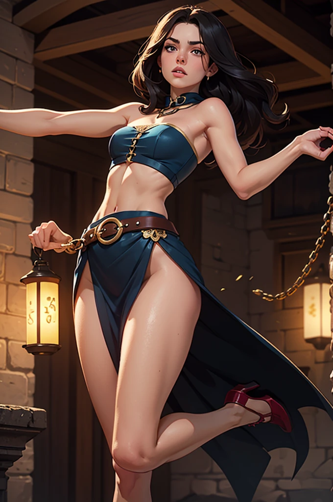 high-level image quality、Beautiful woman drawn in detail、She wears a cloth and a loincloth、She is stepping on all four legs