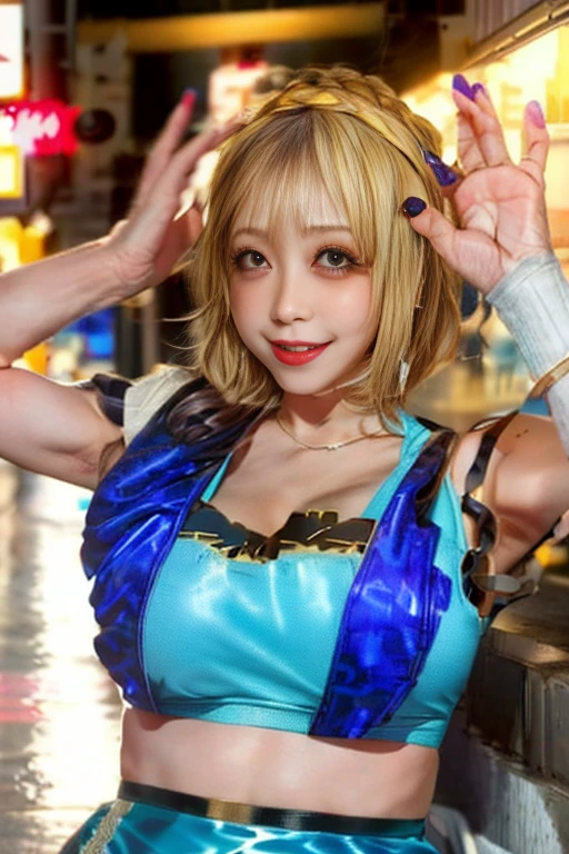 blond haired woman in blue dress posing for picture in outdoor setting, anime girl cosplay, cosplay photo, anime cosplay, ayaka cosplay, cosplay, , cosplayer, sakura kinomoto, cosplayer dressed like a crab, publicity cosplay, shikamimi, rei hiroe, closeup shot, sha xi, in a blue qipao, professional cosplay, lu ji