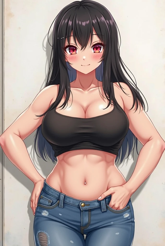 masterpiece, best quality, looking at viewer, facing viewer, bare legs, 1girl, solo, upper body, bow, serafuku, disgusted face, night time, heavy rain, outdoors, city, crop top, navel, wet clothes, drenched, overly long sleeves, hands in sleeves, blood tears, blood marks, dark alleyway, blood splattered on the ground, red bright light, glowing eyes, depth of field,holding a knife,red sky, atmofer,perfect hands