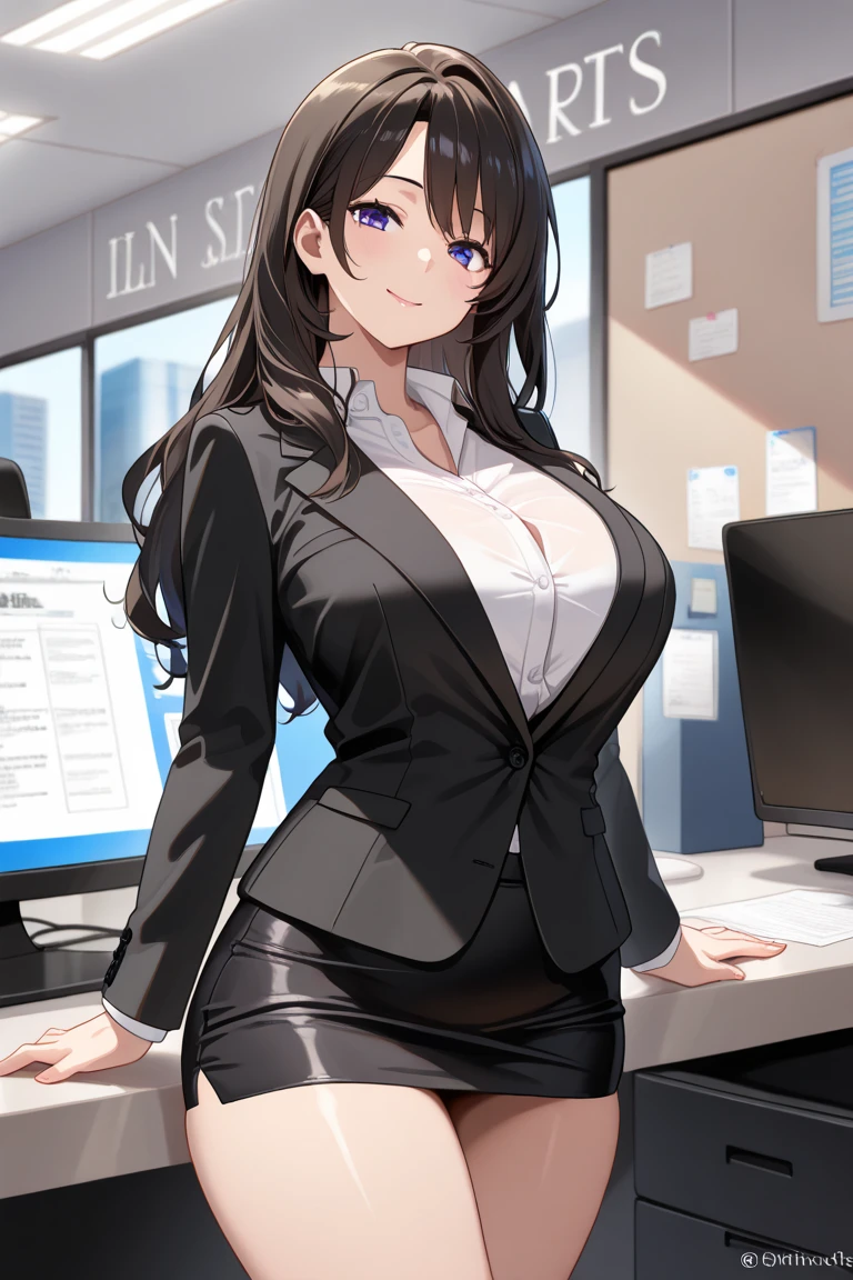 (full color、highest quality,4k,8K,High resolution,masterpiece:1.2),Super detailed,portrait,office lady,like々nice face,Natural huge breasts,cleavage,suit,tight mini skirt,nipples,bodycon,fine eyes,lip details,professional setting,confident pose,studio lighting,bright colors,warm tones,sharp focus office lady、、big breasts、cleavage、suit、tight mini skirt、nipple、Transparent Costume、