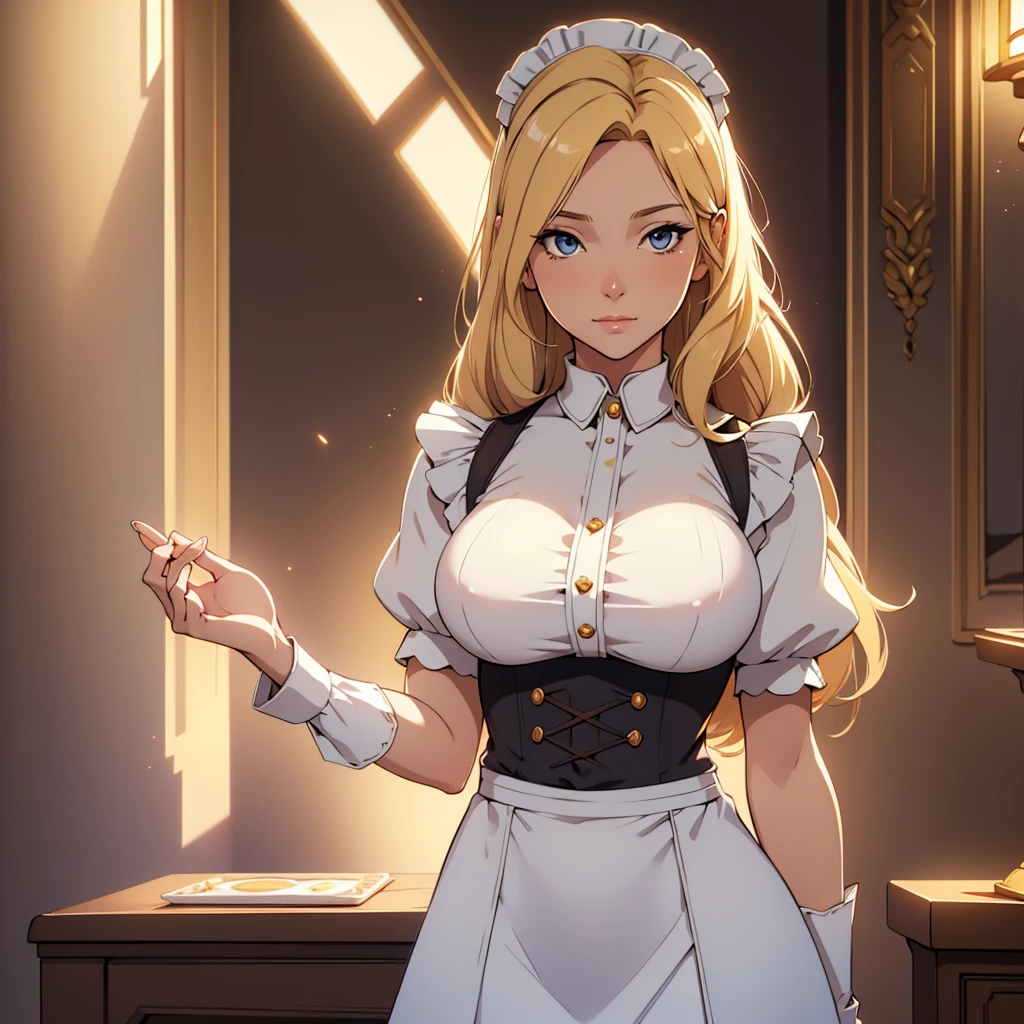 Masterpiece,Solo,1Girl,Starfire,(Teen Titans ),Big Breasts,Perfect Body,Sexy Body Hot,Best Quality,High Resolution,Photograph 8K,Ultra Detailed,Female Maid Prancis Theme,Female Maid Outfit Anime,Short Dress,Black And White Dress Prancis Cute Lolita,Beautiful,Beautiful Woman,Cafe Background,Long Hair,Green Eyes,Blonde Hair