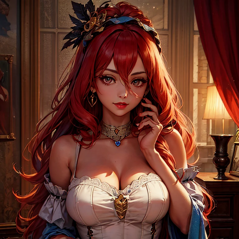 Una hermosa chica con cabello rojo vistiendo vestido corto blanco sin tirantes.., posado de una manera suave y seductora. El cabello rojo es vibrante y fluido.., cayendo en cascada sobre sus hombros. Sus ojos son fascinantes, con miradas intensas y cautivadoras que te atrapan. The details of his face are carefully crafted.., con cejas bellamente formadas, largo, curly eyelashes, y completo, labios exuberantes. Your skin is flawless and radiant., giving it an ethereal and otherworldly beauty. The lingerie she wears is delicate and intricate.., with lace details that accentuate your curves and enhance your femininity. The colors of the lingerie complement her red hair.., adding a touch of elegance and sophistication to the overall composition. Lighting is soft and soft, casting a warm glow on her skin, creating a romantic atmosphere. The image is of the highest quality, with 4K or 8K resolution, allowing you to capture and display every detail with maximum clarity. The textures of the materials used in the artwork are carefully represented.., giving a tactile and realistic feel to the image. Los colores son vivos y vibrantes, with a touch of saturation to add depth and richness. The artistic style of the image leans towards a modern portrait.., capturando la belleza y la sensualidad del sujeto. The composition is balanced and harmonious, con el punto focal acentuado mediante el uso de enfoque suave y efecto bokeh. The overall color tone is warm and inviting, con un tono dorado claro que aporta un toque de calidez e intimidad. En general, the message generates a high-quality image showing a fascinating redhead dressed in seductive lingerie... Attention to detail and choice of materials and lighting ensure a visually striking and emotionally impactful work of art,(Character Design Sheet), Diferentes poses, different angles, turn around,...