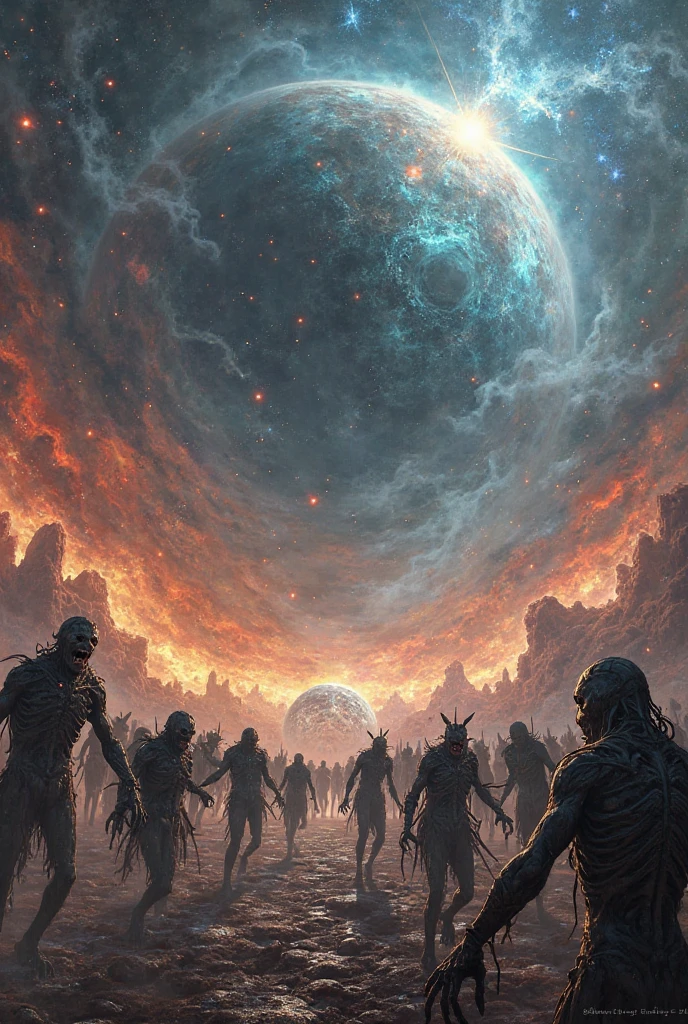 skull and lucifer talking to each other above a pile of corpses, fancy, intrikate, chic, highy detailed, centred, symetry, painted, intrikate, volumetric lighting, comely, masterpiece rich in deep colors, sharp focus, ultra detaild, in the style of dan mumford and marc simonetti, astrophotography