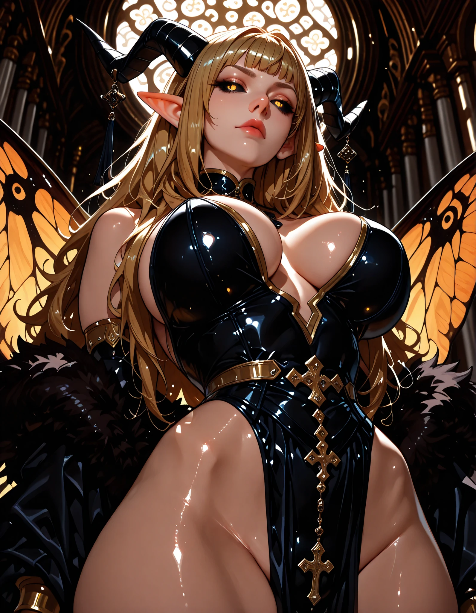 masterpiece, best quality, extremely detailed CG unity 8k wallpaper, ,, ,(Upper Body head close-up shot of a beautiful succubus girl), Wendy, braid fair,((Mckenna Grace)), Freckles,(Human genitalia,, gold,,no panties), (covered in milk,pee, urination),(((gigantic breasts,transparent Areola, ))),(( Abdomen tattoo)) ,( bat wings) (Cross-eyed, , Blush),wet (transparent see through) , ,(Plump),,((spread legs,,Fisheye perspective view,)),(Lean forward),,,( expressionless face,Be mentally controlled),,,, ,A bar at night, (transparent Glittering Lace torn pantyhose),,,pretty face, key art, award winning, intricate detail realism hdr, by (ruan jia and artgerm and range murata), Photorealism, Hyperrealism, ultra realistic, dramatic light, intense shadows, gorgeous view,depth of field