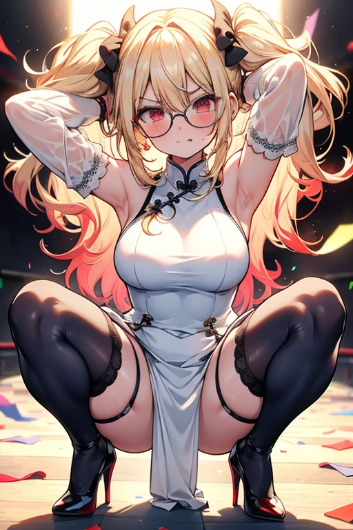 expensivequality illustration, masterpiece, Very delicate and beautiful, attractive,(colorfulなレオタード, Heattech leotard,Tight leotard,length_Leotard with sleeves,Ribbed leotard,expensive_Leg leotard,turtleneck leotard), thin,Slender body,slim,Gymnastics Club,Gymnast,barefoot,Gymnasium background,Beautiful Eyes, A light smile,(masterpiece, Highest quality:1.2), expensiveres, Very detailed CG ユニティ 8k 壁紙, Perfect lighting, colorful, ultra-expensive res,4K,Very detailed, photograph, 8k, High resolution, ,Glasses,Cowboy Shot,
