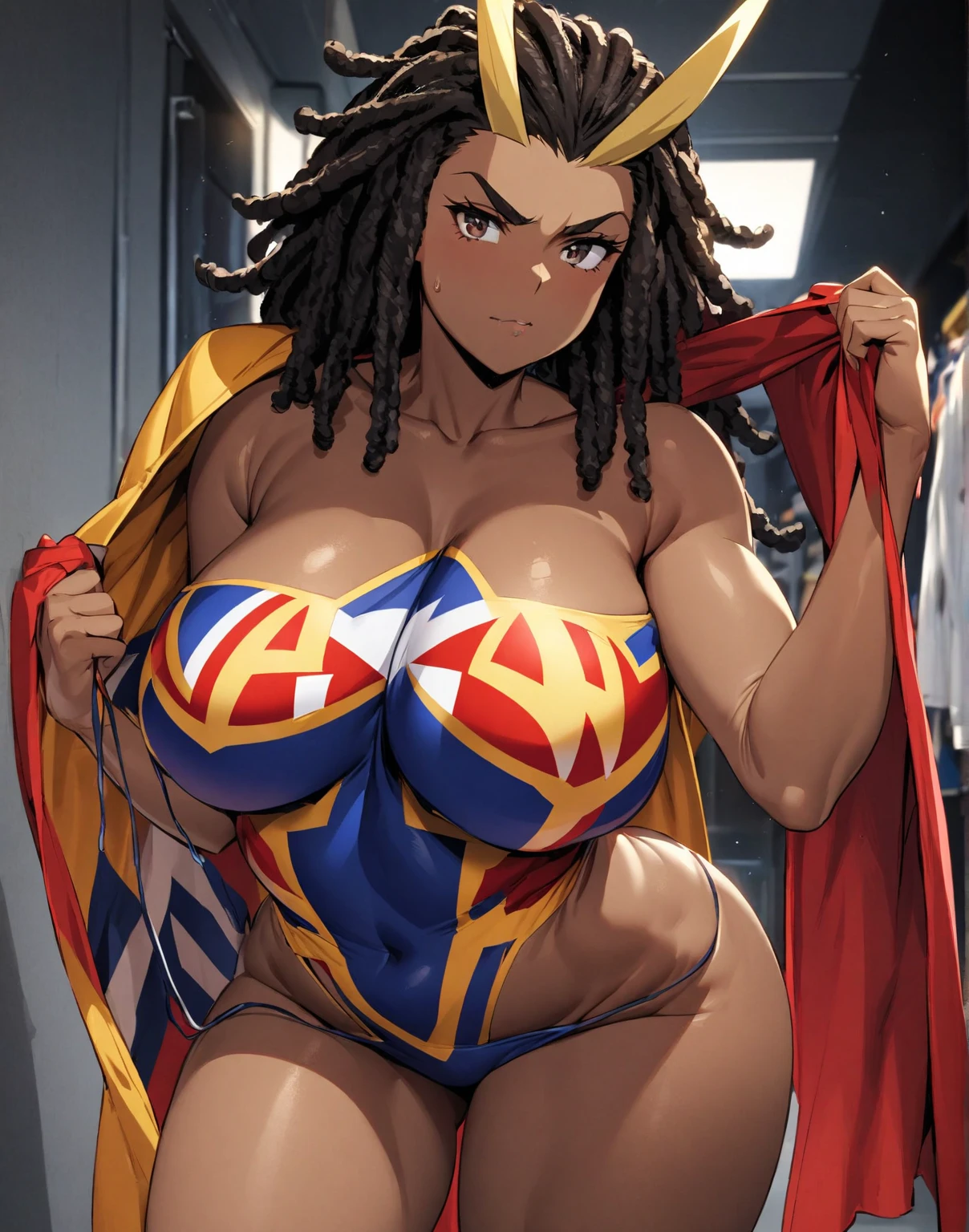 three Afro americana, BBW, superheroine, 40 anos de idade, is a African woman, Three women, wear supergirl swimsuit sexy, Standing with feathers apart, virilha esposta, Genitalia clivagem, cintura exposta, expor pelos pubiano, supergirl sexy transparente, com decote sexy, veste roupa branca, com pele muito escura, cabelos pretos, His eyes are dark and personalidade sensual e sexy, African, is hurting, seios grandes e cheios, sweating:1.2), (Wet), sexy, (Tentador Adulto) (Seductive dynamic pose) (seios pendurados), (clivagem profunda). seios muito grandes e flacidos, Sagging Tits, sagging breast. She is a very sexy, super sexy. best quality, Realistic photo, photo corpo inteiro, a lot of sweating, muito suada,