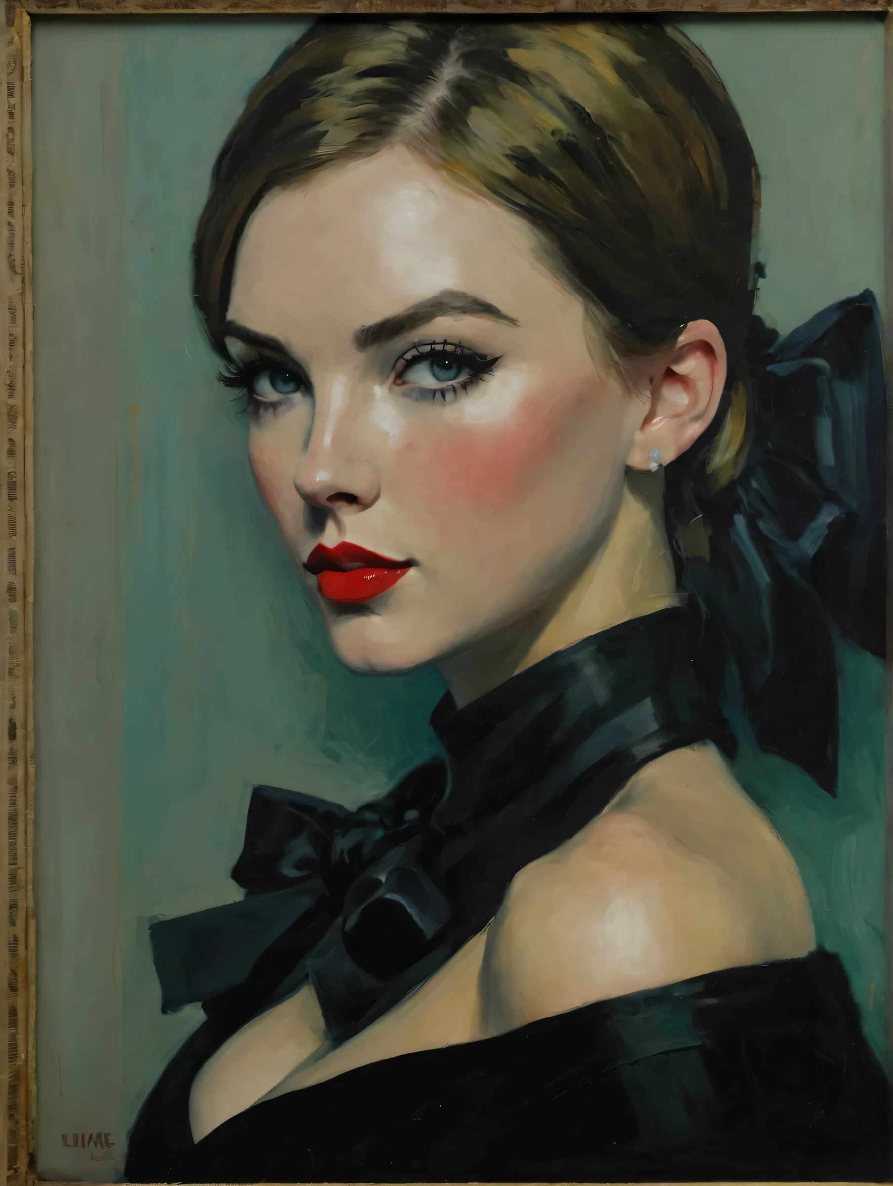 woman, taylorswift, (painting, Malcolm Liepke style:1.2),