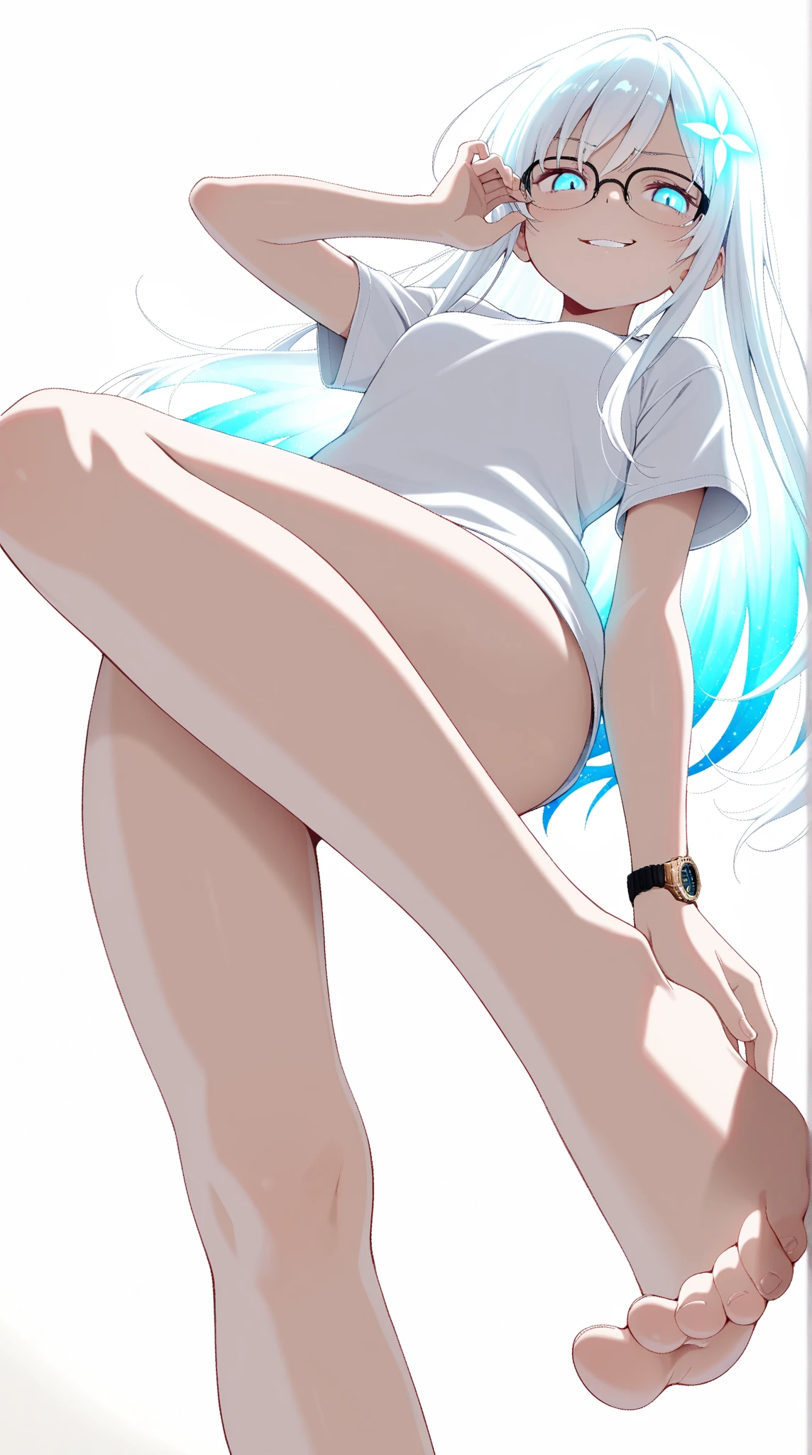 1girl in、AS-Adult、Underwear、Cute underwear、white hair、