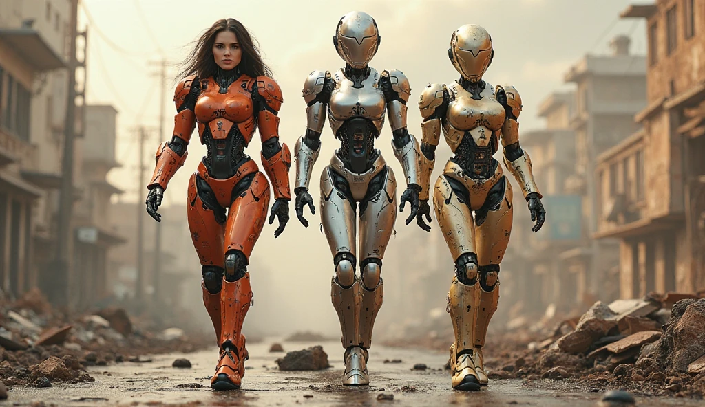 <lora:bliznyashkiTheTwins_v1:1> high detail RAW color (Photo:1.3) of (two beautiful robots), standing in old USSR town, shallow depth of field, soft diffused lighting, Canon EOS R3, f/1.8, FE 40mm lens, soft focus, highly detailed professional photograph, HDR, UHD, 4k, full body, full growth, erotic, robot, android