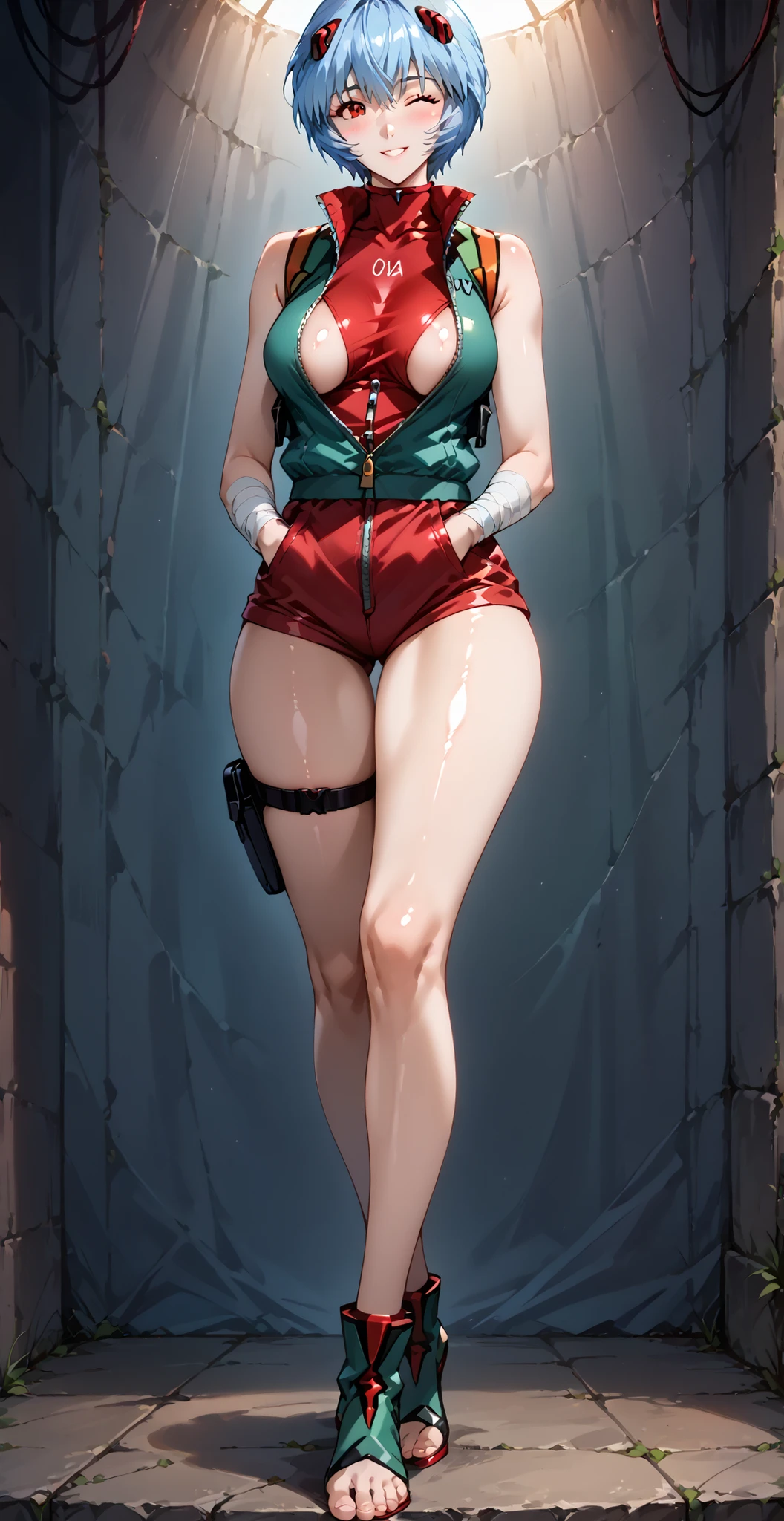 (1girl, Alone, alone), (WakatsukiRisa, Sarada uchiha, black hair, short hair, Black eyes, red glasses), ((Alone, (1woman,pink lipstick, Black eyes), extremely detailed , Soft ambient lighting, 4K, perfect eyes, a perfect face, Perfect Lighting, the 1 girl)), ((fitness, , shapely body, athletic body, toned body)) , ((red dress, lying on the bed, white sheets, white belt, black high heels, black gloves))