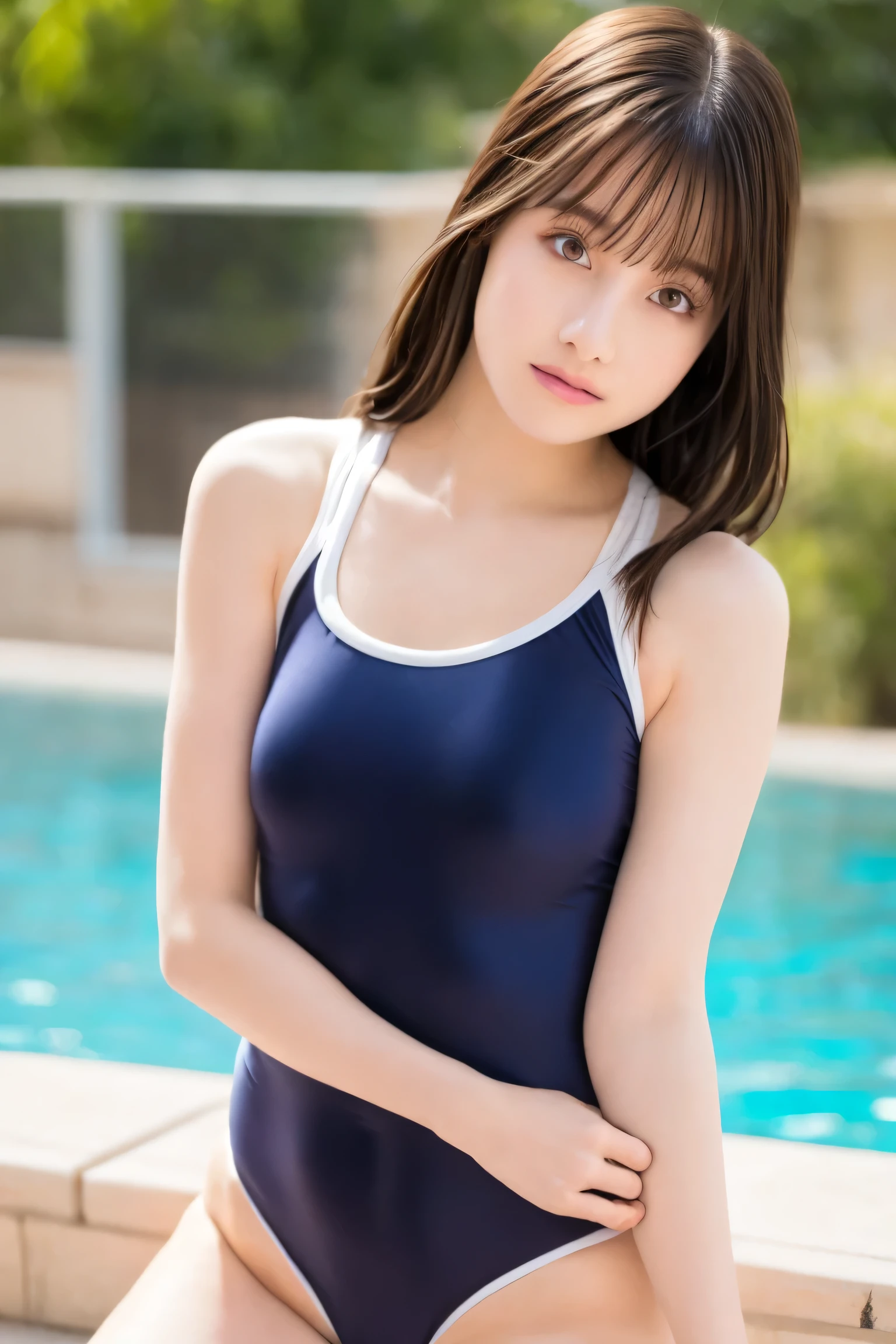 NSFW,school swimsuit, : , skinny, C cup, UP-DOWN LINK WATERMARK, school swimsuit, medium breasts, small breasts, One Piece Swimsuit