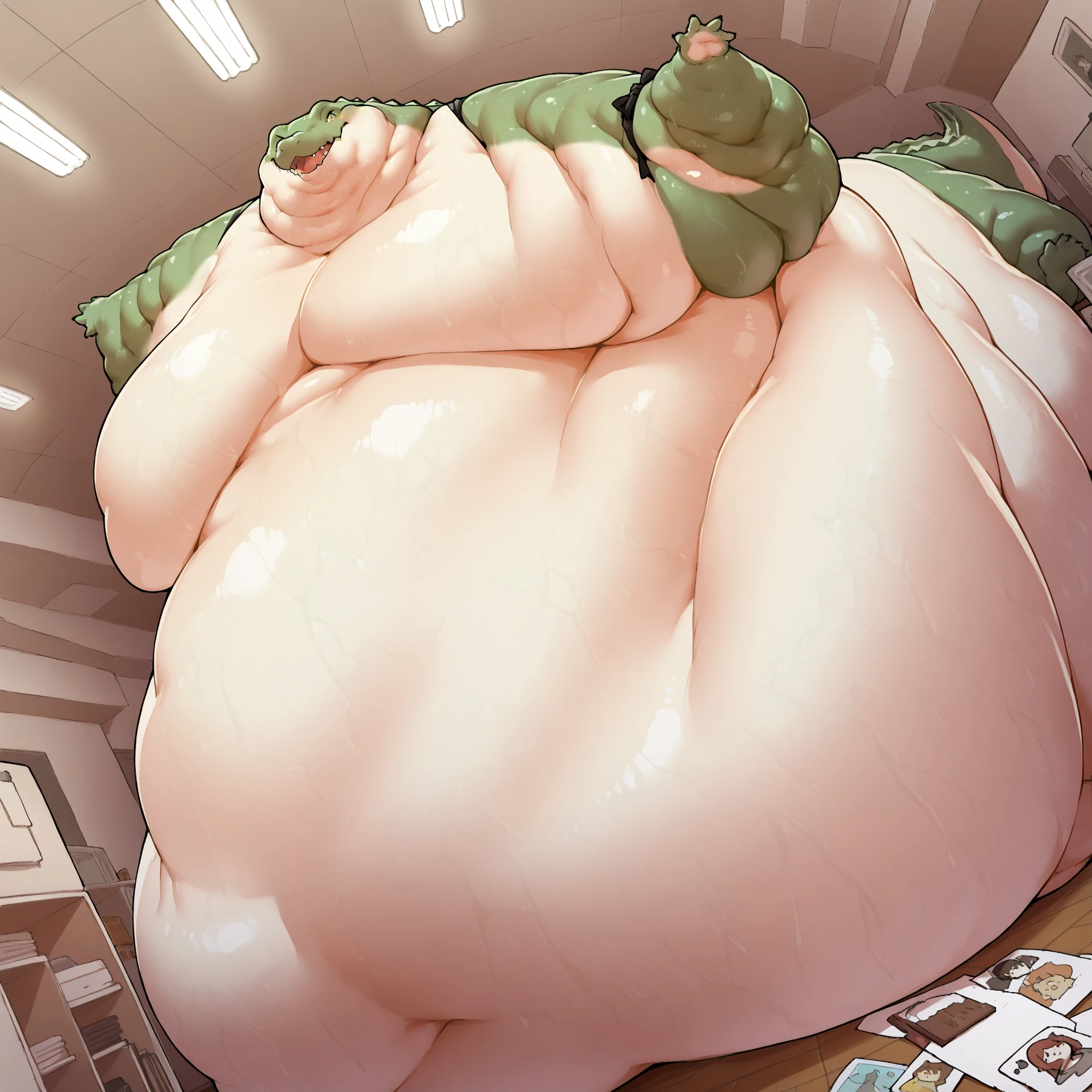Anime Illustration of a Male Gardevoir, Gijinka, Male, Pale Skin , ((Sideswept bangs, Windswept Hair , Mint green hair:1.6)) , ((green Shorts , White Long Floor length Skirt)) , Femboy, Expression:Cold , Cute, Confused, ((Insanely fat and wide hips:1.5)), (( Giant fat Butt:1.4)), ((Huge, Flabby Thighs:1.7)),(( large fat Belly 1.8 )), ((Proportionally large arms and Legs), Plump ,((High quality, High aesthetic, masterpiece))