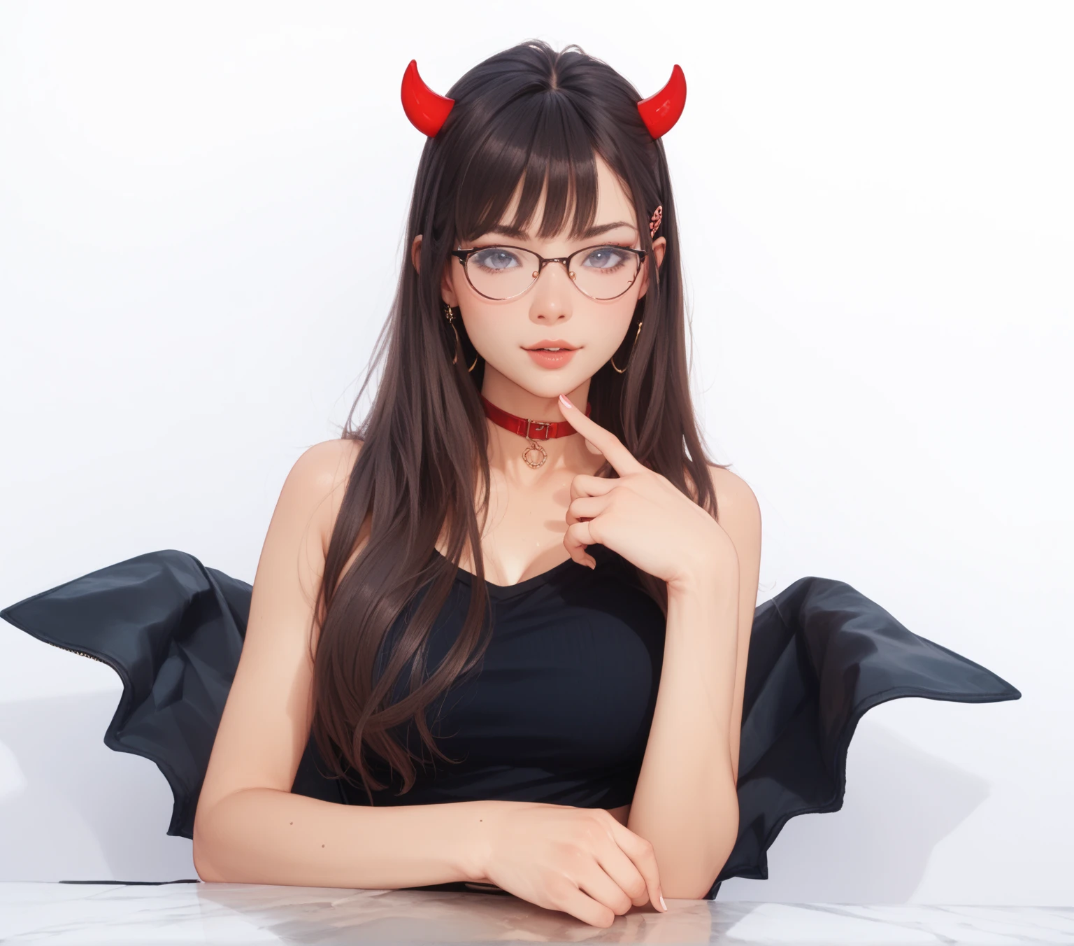 巨big ，Sparkling eyes，Purple eyes、girl、(highest quality,4K,8k,High resolution,masterpiece:1.2),Very detailed,(Realistic,photoRealistic,photo-Realistic:1.37),Mythical monster,Beast-like creature,Muscular、((((Glasses、Big Breasts)))),Six big legs,Stand like a gorilla,Red fur covering the body,two big horns,Drill teeth,Sharp Claws,Huge shape,Burning Fire Magic,Energy aura,A threatening presence,Glowing Eyes,Intimidating posture,Dark Environment,Smoke-filled air,Ominous Shadow,Majestic and fierce,Explosive power,Vibrant colors,bold,Horror art style,moving composition,Dramatic lighting,rib layer,large sharp teeth,Sharp Edges,Very detailedスケール,Burning Crack,Burning Flames,Furious expression,Burning with anger,Surrounded by sparks and embers