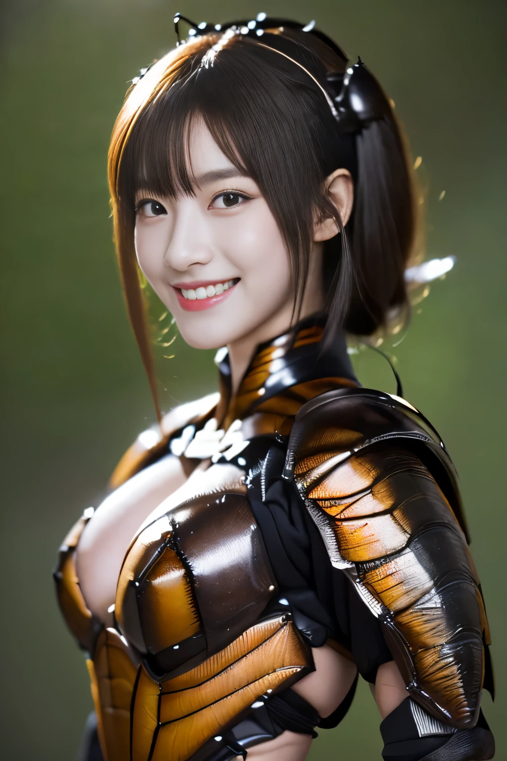 (high resolution,masterpiece,best quality,extremely detailed CG, anime, official art:1.4), realistic, photo, amazing fine details, all intricate, gloss and shiny,awesome many layers, 8k wall paper, 3d, sketch, kawaii, illustration,( solo:1.4), perfect female proportion,villainess, (fusion of dark brown cockroach and lady:1.4), (brown cockroach form lady:1.2), (brown cockroach lady:1.2), (fusion:1.2), (solo:1.4), (evil smile:1.2), muscular, abs, (cockroach brown exoskeleton bio insect suit:1.4), (cockroach brown exoskeleton bio insect armor:1.2), (brown transparency cockroach wing:1.4), (brown cockroach antennae:1.3),
