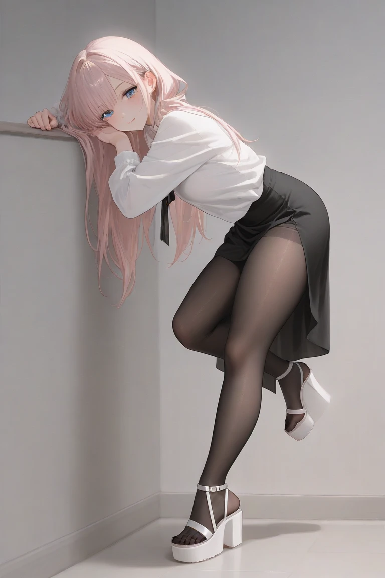 Very very thin anorexia long elongated body. Thin long skinny legs in tights.