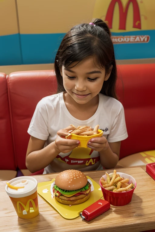 A girl eating a burger