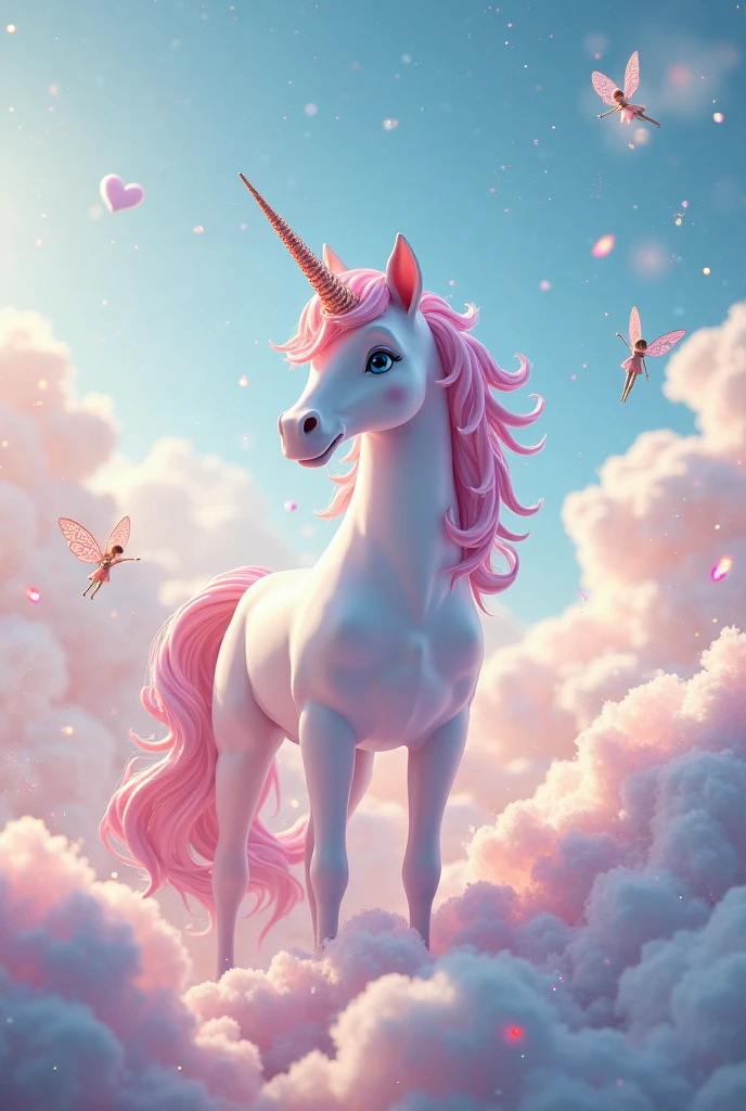 Big sexy unicorn with rainbow and candy and heart 