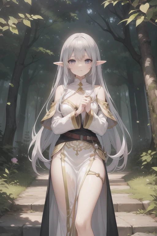((1 mulher em armadura medieval)),((Seios enormes, bare breasts, buceta nua, completely naked)),((em uma floresta)),((serious face)),((com muito cabelo bubiano)), ((very long messy hair, olhos azuis brilhantes)),((de frente para o espectador, segurando uma espada)),