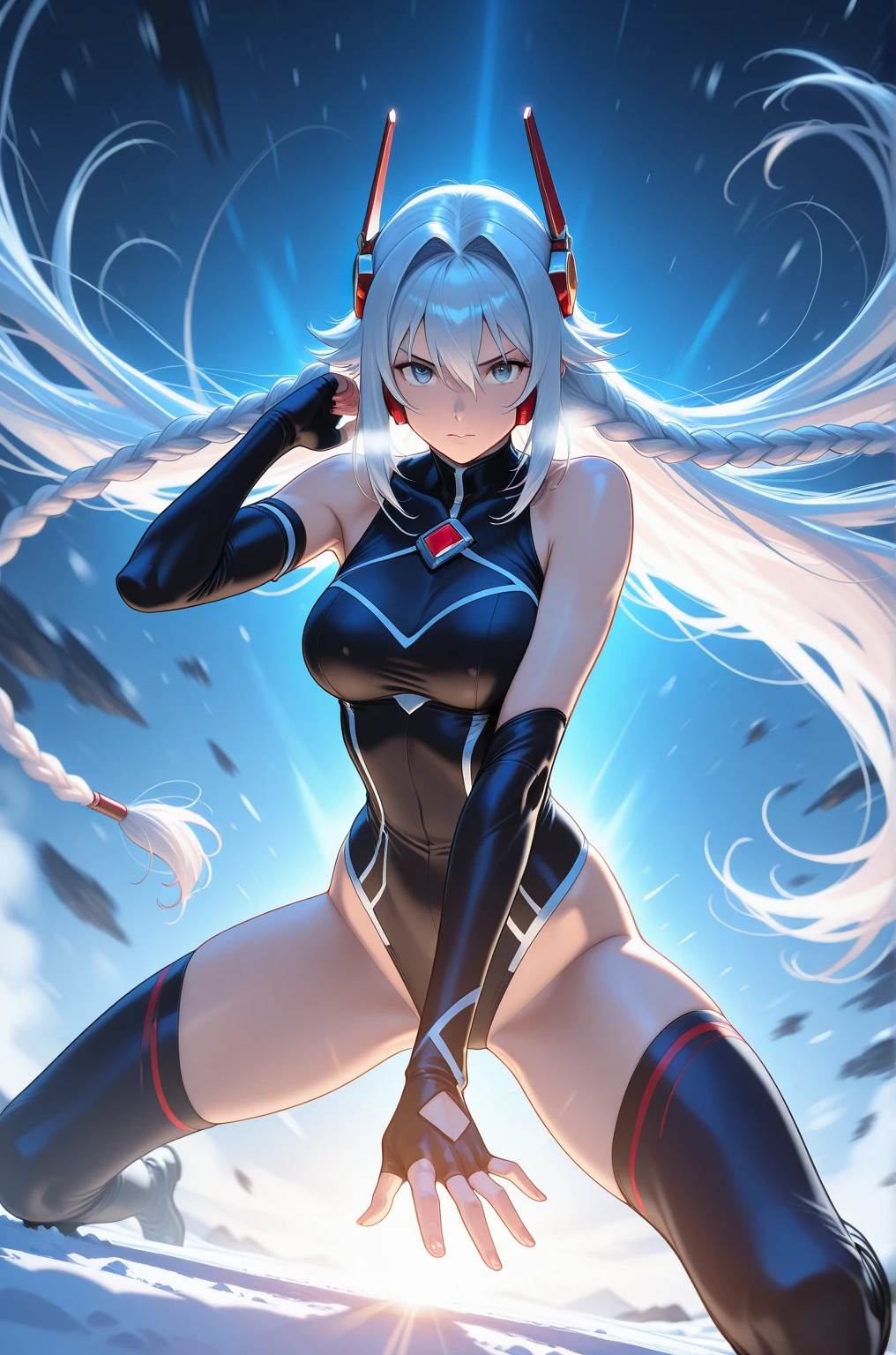 (extreme close-up of thigh:1.5), (The view is from very close below:1.5), Pushing hips forward, (sitting), Open legs wide, spread legs, arms behind back,
ruanyi0154,bondage outfit, elbow gloves, garter straps, hairband, red thighhighs, zipper, clothing cutout,
High resolution,Sharp focus,(Super detailed,Very detailed),(Very detailed CG unity 8k wallpaper),(((Vibrant colors))),{best illustration},
Iooikles,Platinum Blonde Hair,Twin tails, hair ornaments, (complete anatomy),
Complex eyes,Beautiful Eyes,Symmetrical eyes,Big eyes:1.5,Seductive eyes, (((dark skin,dark_skin,lustrous skin:1.5,bright skin: 1.5,
skin tanned, shiny skin,very shiny skin,Shiny body,plastic glitter,
skin,exaggerated shiny skin,illuminated skin))),Perfect Fingers,
(Detailed body),(Detailed face)), cute,Lewd,erotic,Bold,Camel Toe,
small breasts,Revealing clothing,show skin,
(Flying debris, 超High resolution),Wear an iridescent aura,
Invisible Light, Amazing shine, Neon orange glow, The colors of another world,Bright colors, Ghostly Effects,