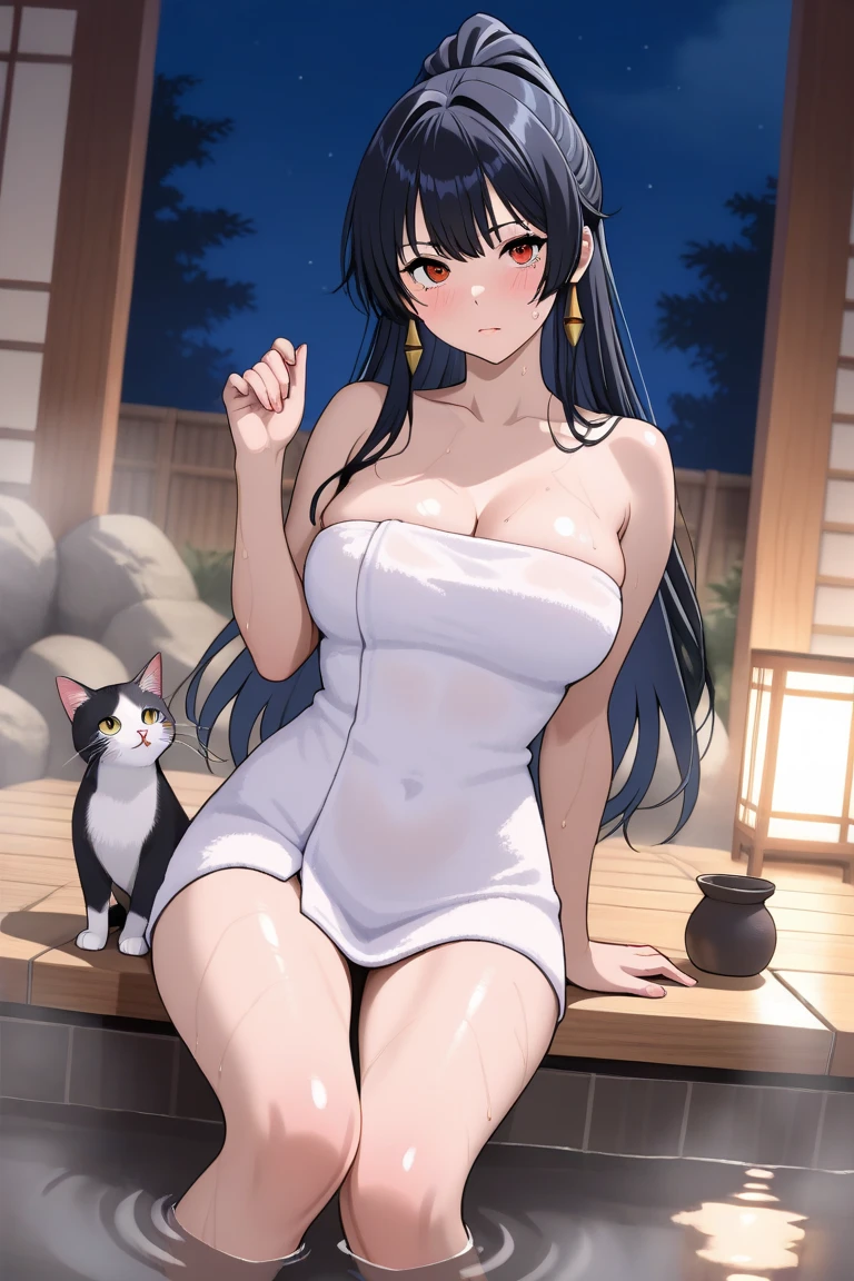(Uma personagem feminina,Wearing a yukata became permeable when it was wet with water,the soft light,The smell of flowers and sunlight fills the air),(A bit of a mystery,Eyes are confused)Very beautiful anime cat girl, Anime moe art style, Girl with fox ears, anime cat, Girl with cat ears, anime visual of a cute cat,Virtual YouTuber,Wolf tail (((top Quority,8K,tmasterpiece:1.3)),Sharp focus:1.2,,transparent panty,(with her mouth open:1.5),Attractive female body,big breasts beautiful,big breasts beautiful,The most famous in the world,a constriction of the waist,beautifullegs,Detailed eyes, 二重まぶた,Pale cheeks, healthy-looking skin,(Naked of breast),(disheveled clothes and hair:1.2))(gigantic cleavage breasts),(Natural breasts,natural),,from below,((The blush is violent:1.8)),
Lying next to the hot springs, there is a lot of smoke,Stretch out the soles of your feet and step on the picture