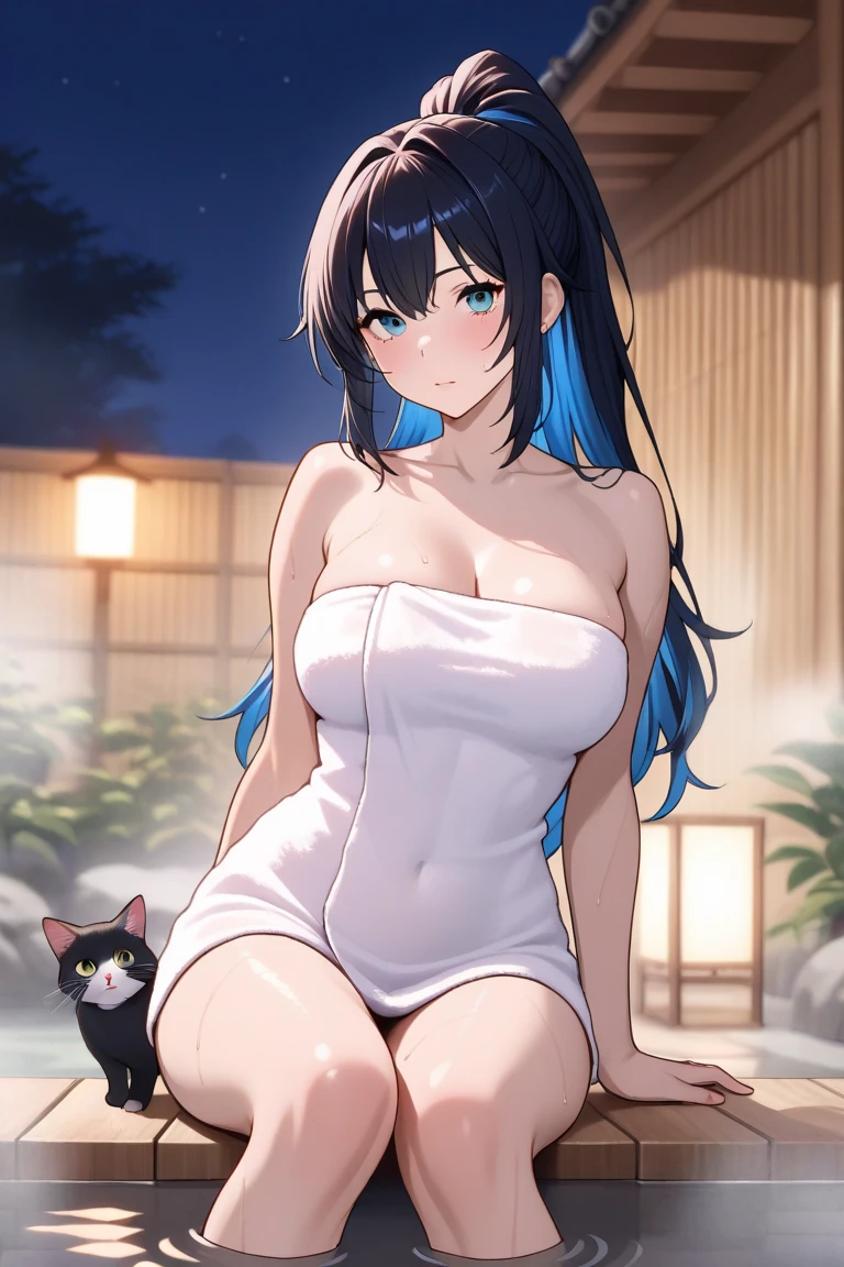 (masterpiece), (best quality), 1girl, girl with fox ears, swimsuit, sexy, swimming pool
