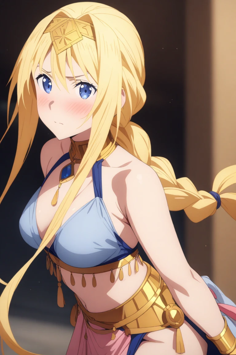 score_9, score_8_up, score_7_up,,BREAK source_anime, ,sitting,paizuri,bent over,straight-on,medium shot,looking_at_viewer,1girl, celes chere, final fantasy.blonde hair, blue eyes, green leotard, headband, large breasts,cleavage, pauldrons, circlet, bridal gauntlets, belt, white cape, vambraces,bracer, very long hair, bangs, closed mouth,.tundere,on bed,, (best quality),(aesthetic,very aesthetic),masterpiece, highres, (anime screenshot:0.5),