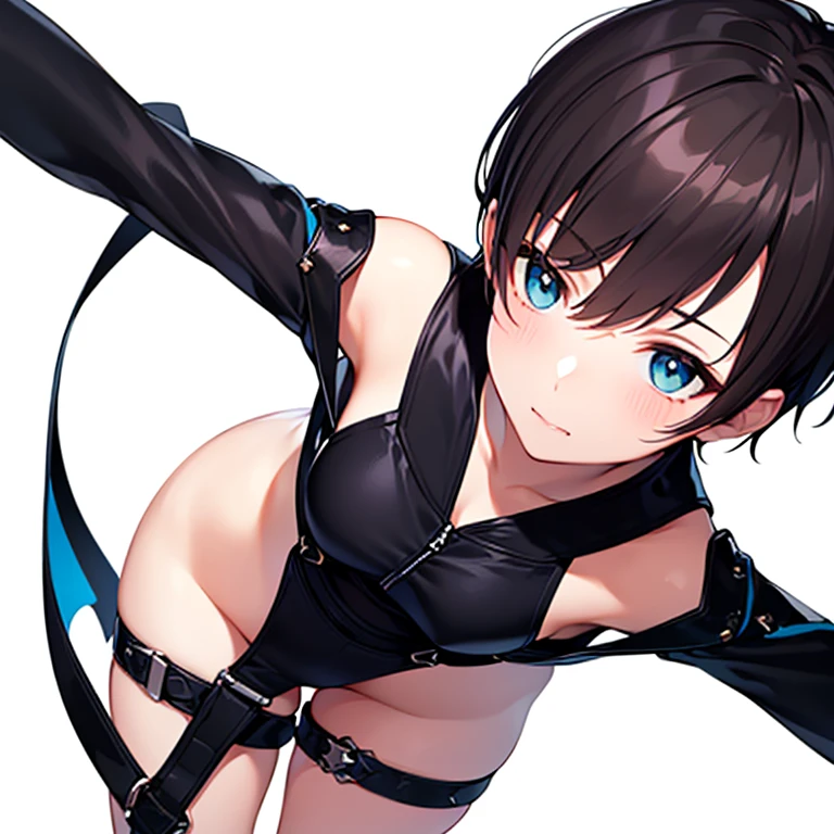 Highres, Masterpiece, Best quality at best,Best Quality,hight quality, hight detailed, 1boy, Shota, Bondage outfit, Smooth image
